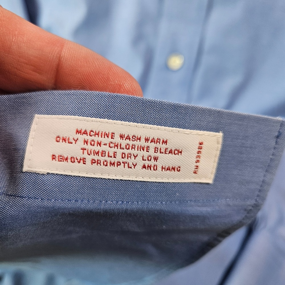 Brooks Brothers 346 Shirt Men‎ 18-4/5 Regular Fit Button Up Long Sleeve Blue - Picture 5 of 10